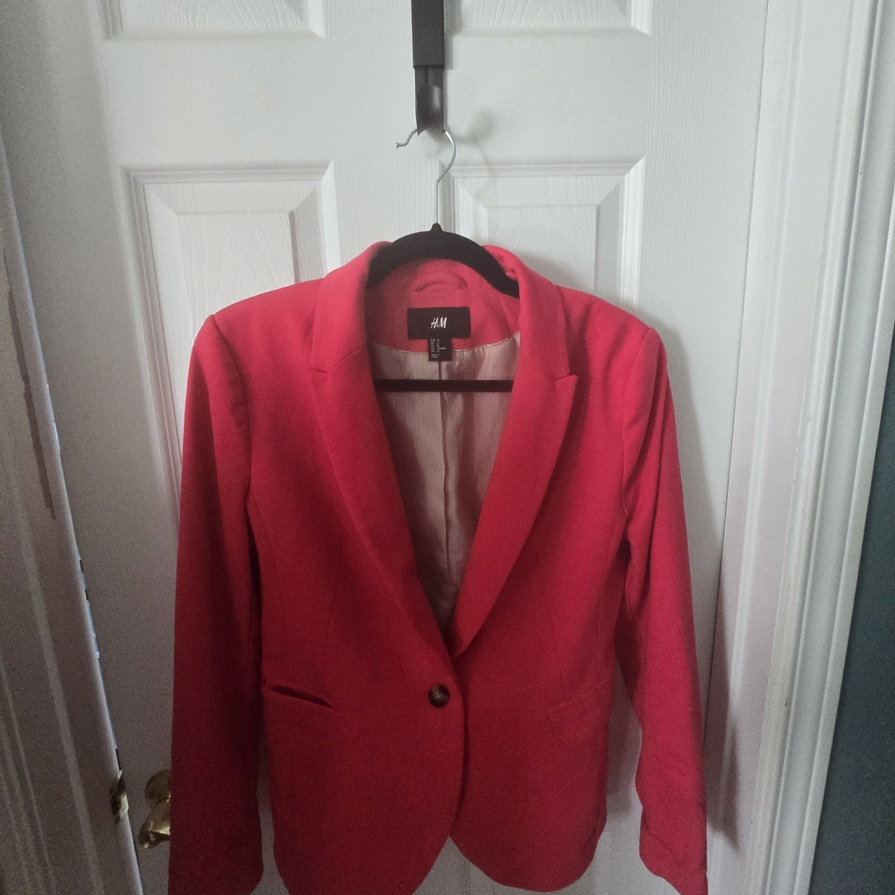 H&M Hot Pink Barbiecore Blazer Tailored Suit Jacket